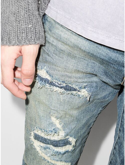 Purple Brand P001 Vintage distressed-finish skinny jeans