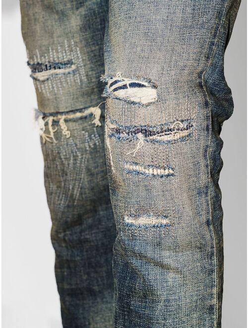 Purple Brand Repair distressed skinny jeans