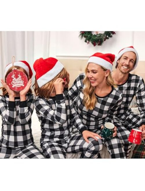 Ekouaer Pajama Set Couples Matching Pjs Plaid Sleepwear Long Sleeve Tops & Pants Loungewear