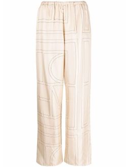 monogram silk pyjama trousers