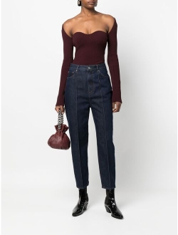 high-waist cropped jeans