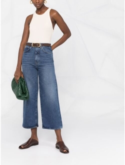 organic cotton cropped flared jeans