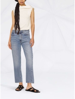 twisted-seam straight jeans