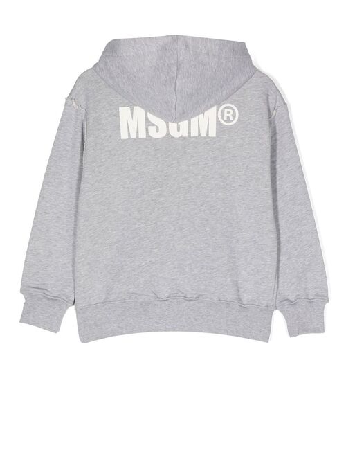 MSGM Kids logo-print hoodie