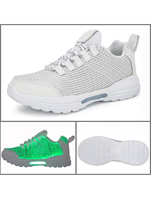 Hot Dingding Fiber Optic LED Shoes for Women Men Light Up Sneakers for Adult USB Charging Flashing Luminous Trainers Shoes