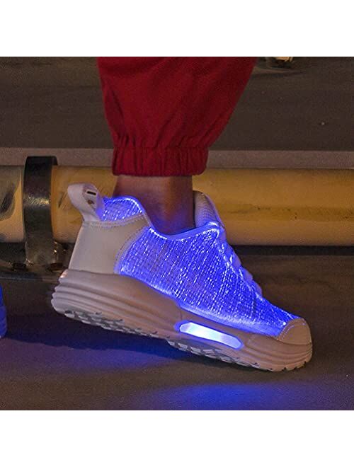 Hot Dingding Fiber Optic LED Shoes for Women Men Light Up Sneakers for Adult USB Charging Flashing Luminous Trainers Shoes