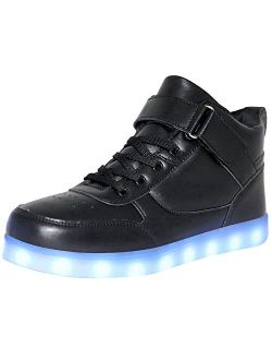 JEVRITE Unisex Light Up Shoes LED Shoes USB Charging High Top for Women Men Sneakers Couples Shoes