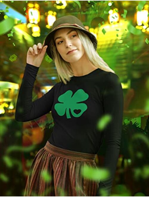 Tstars St Patricks Day Shirt Women Teen Girls Irish Shamrock Long Sleeve T-Shirt