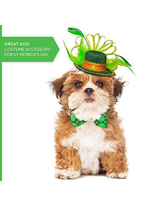 Skeleteen Green Top Hat Headband - St Patricks Day Irish Green Mini Hat Dress Up Hair Costume Accessories Head Band for Women and Children