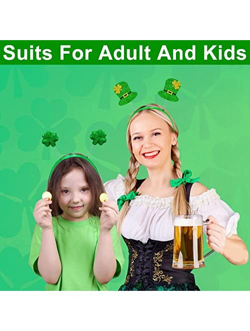 TURNMEON 6Pcs St. Patrick's Day Accessories Party Favor 6 Shamrocks Leprechaun Hat Irish Flag Clover Headwear St. Patrick's Day Party Favors for Women Girls Kids Adults 6