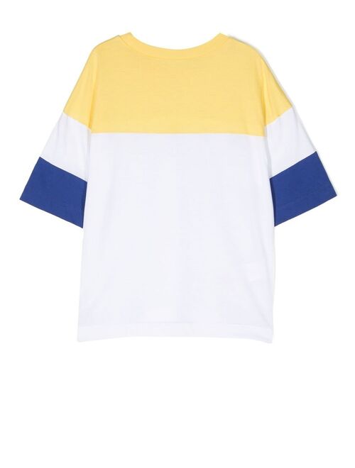 Marni Kids logo-print panelled T-shirt