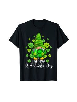Artist Unknown Happy St. Patrick's Day Gnome Tie Dye Shamrock T-Shirt