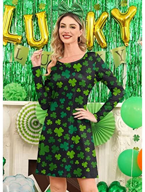 Spadehill St Patricks Day Womens Green Hat Beer Flared Dress
