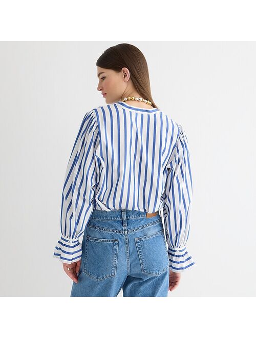 J.Crew Long-sleeve button-up with ruffle cuffs