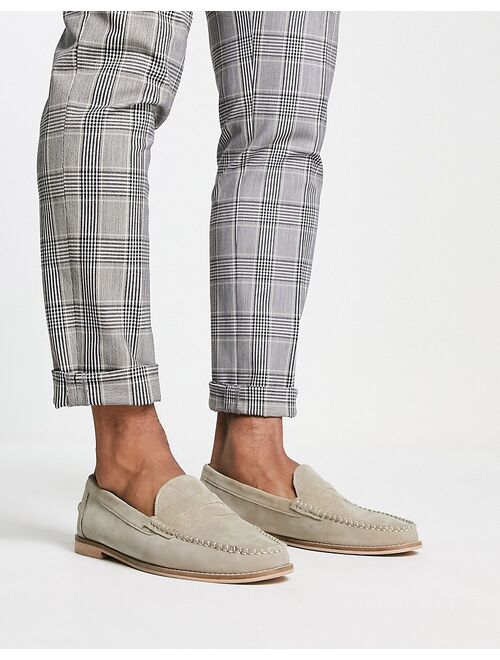 Office melvin penny loafers in beige suede