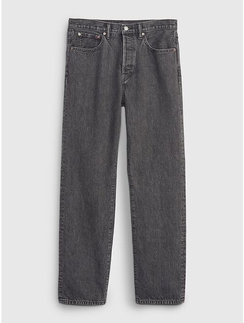 Gap 100% Organic Cotton Button Fly '90s Original Straight Fit Jeans with Washwell