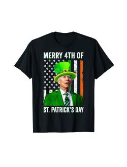 Generic Merry 4th Of St Patrick's Day Joe Biden Leprechaun Hat T-Shirt