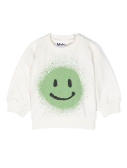 smiley-face print sweatshirt