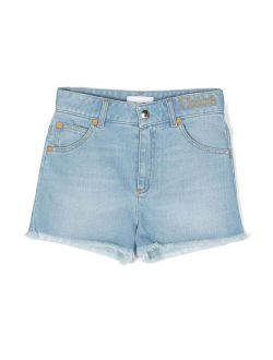 Chloe Kids cotton denim shorts