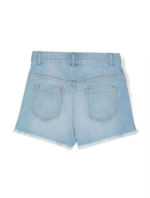 Chloe Kids cotton denim shorts
