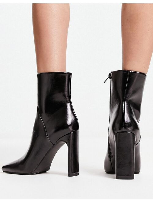 ASOS DESIGN Embassy high-heeled ankle boots in black
