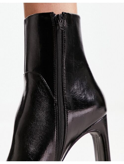 ASOS DESIGN Embassy high-heeled ankle boots in black