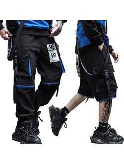 Ambcol Men's Jogger Pants Punk Cargo Baggy Techwear Streetwear Hip Hop Couple Women Unisex Sports Casual Pants