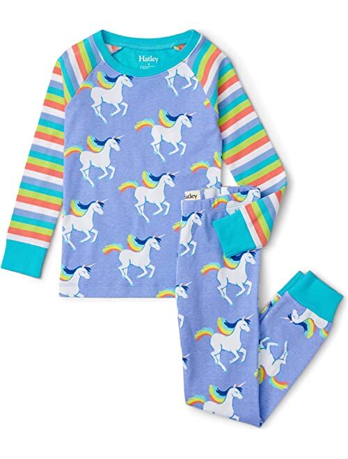 Hatley Kids Galloping Unicorn Raglan Pajama Set (Toddler/Little Kids/Big Kids)
