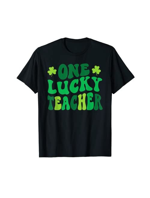 Generic One Lucky Teacher Retro Vintage St Patrick's Day T-Shirt