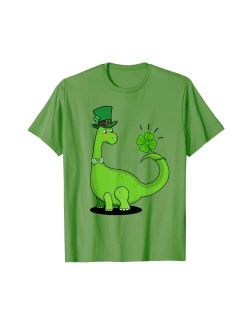 Kid's Dinosaur Shamrock St Patrick's Day T-shirt