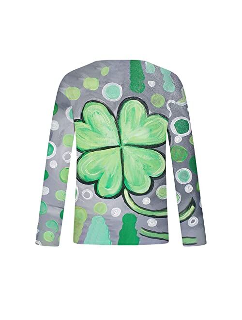 Zeiyignr St. Patrick's Day Men's Irish Clover Tops Lucky Shamrock Print Long Sleeve T-Shirts Casual Gym Fitness Muscle Shirt