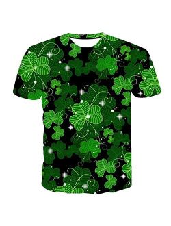 Zeiyignr Happy St. Patrick's Day Funny Saint Patrick Irish Women Men T-Shirt Lucky Shamrock Cute Cat Leprechaun Shirt Tee Top