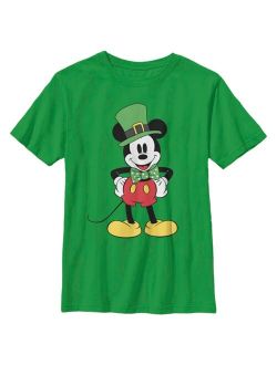Boy's Mickey & Friends St. Patrick's Day Retro Portrait Child T-Shirt