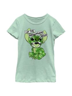 Girl's Lilo & Stitch St. Patrick's Day Stitch Let the Shenanigans Begin Child T-Shirt