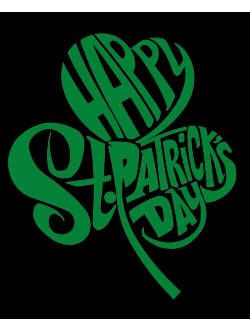 LA POP ART Men's St. Patrick's Day Shamrock Word Art Graphic T-shirt