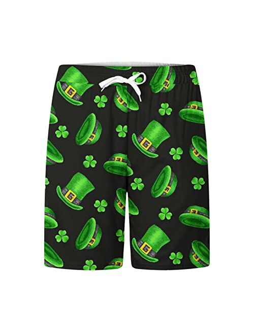Dgoopd Sport Suit for Men Clover Irish St Patrick's Day T-Shirt and Shorts Two-Piece Set Short Sleeve Muscle Shirts Short Pants Set