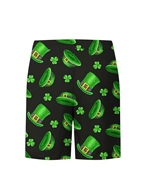 Dgoopd Sport Suit for Men Clover Irish St Patrick's Day T-Shirt and Shorts Two-Piece Set Short Sleeve Muscle Shirts Short Pants Set