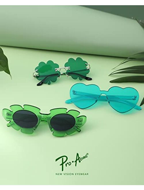 Pro Acme St. Patrick's Day Sunglasses Green Flowers Sunglasses