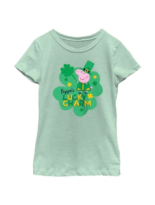 HASBRO Girl's Peppa Pig St. Patrick's Day Lucky Charm Child T-Shirt
