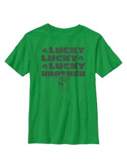 WARNER BROS. Boy's Looney Tunes St. Patrick's Day Taz Lucky Lucky Lucky Brother Child T-Shirt