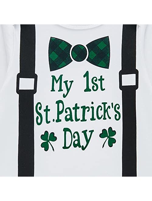 Kewlent Toddler Boys St.Patrick's Day Outfits Clover Print Baby Clothes Costume