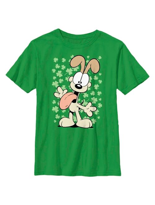 NICKELODEON Boy's Garfield St. Patrick's Day Odie Lucky Shamrocks Child T-Shirt