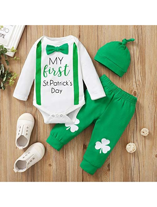 Detigee Baby Boy My 1st St. Patrick's Day Pant Clothing Set Newborn Shamrock Outfit