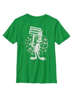 WARNER BROS. Boy's Looney Tunes St. Patrick's Day Bugs Bunny This is My Lucky Shirt Child T-Shirt