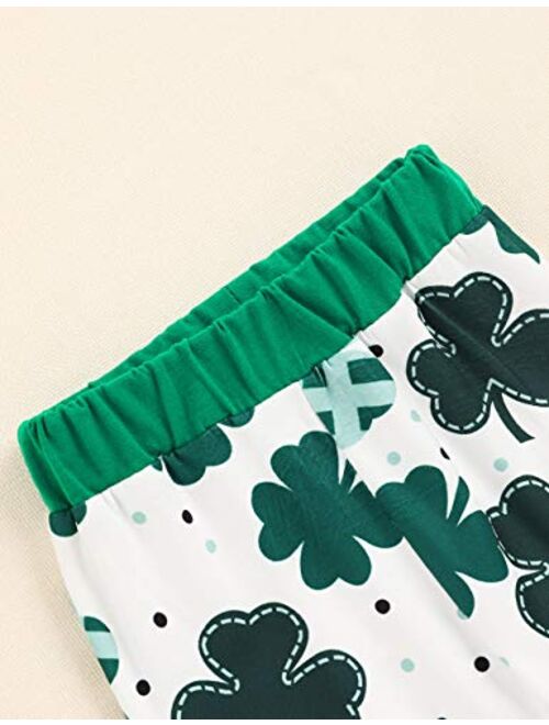 Recabee Baby Boy Girl St. Patrick's Day Clothes Four Leaf Clover Print Hoodie Sweatshirt and Pant St. Patrick's Day Outfits