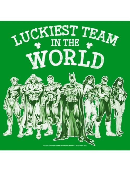 DC COMICS Boy's Justice League St. Patrick's Day Luckiest Team in the World Child T-Shirt