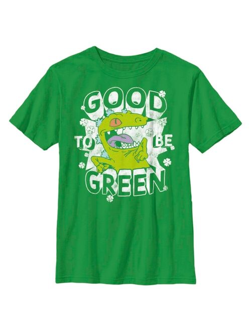 NICKELODEON Boy's Rugrats St. Patrick's Day Reptar Good to be Green Child T-Shirt