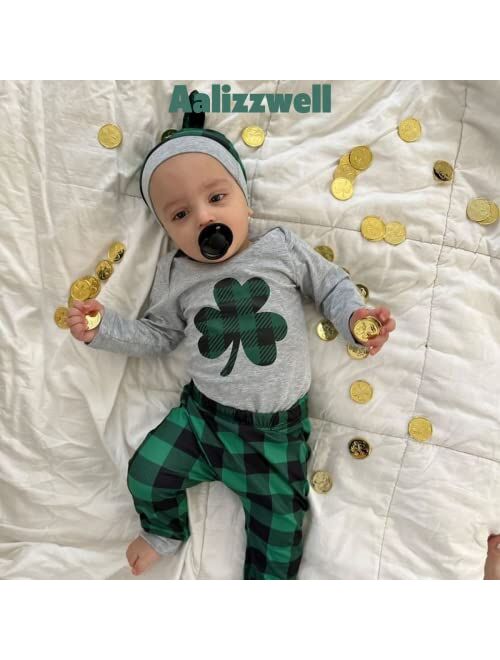 Aalizzwell Neutral Newborn Infant Baby Valentines Day Outfit with Hat Headband