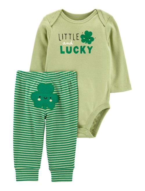 CARTER'S Baby Boys or Baby Girls St. Patrick's Day Bodysuit and Pants, 2 Piece Set