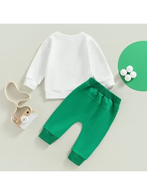 Ma&Baby My First St. Patrick's Day Newborn Baby Boys Clothes Sets Long Sleeve Sweatshirts Tops+Green Drawstring Pants